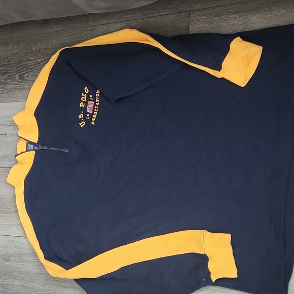 U.S. Polo Assn. Navy and Yellow Long Sleeve Tee - Picture 3 of 3